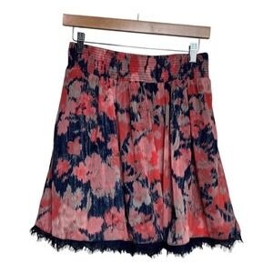 INC International Concepts Petite Floral Print Skirt Smocked WaistLace small nwt